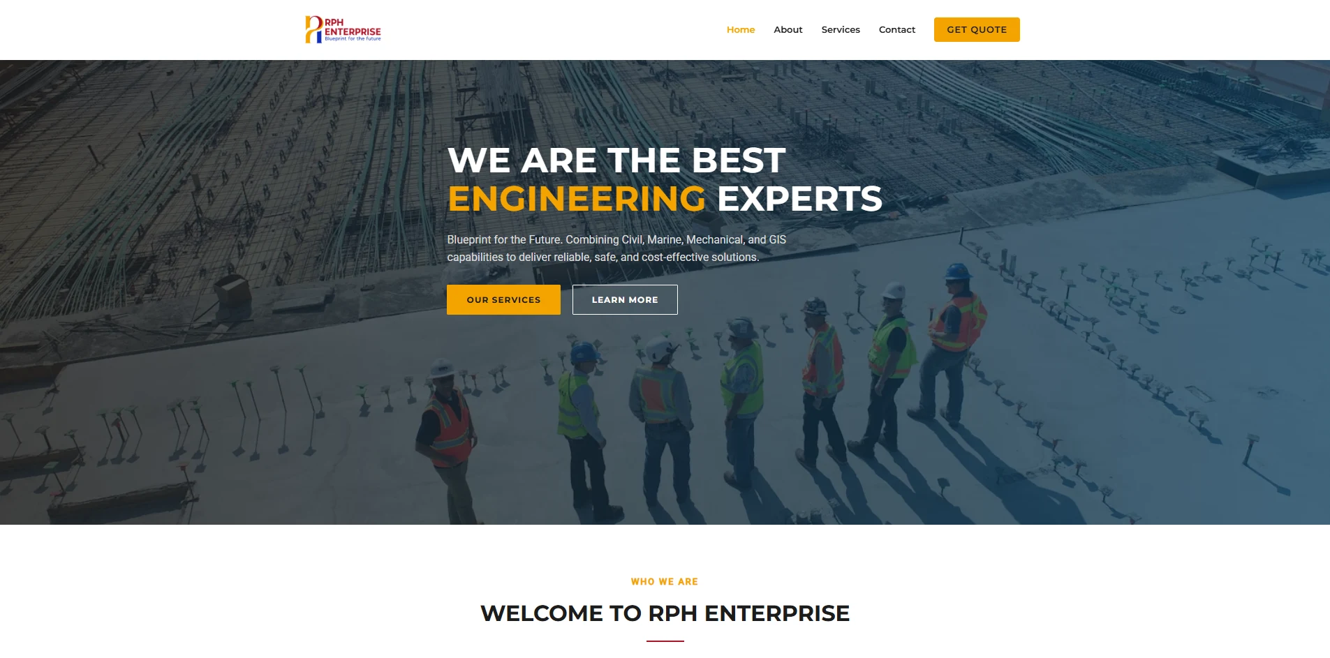 RPH Enterprise engineering company website design by Cheeze Studio